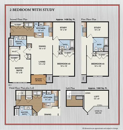 Floor plan 2 Bedroom Study