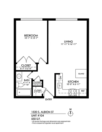 Floor plan 1 Bedroom 1 Bath