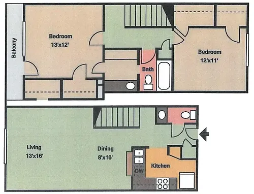 Floor plan 2x 1 and a half A