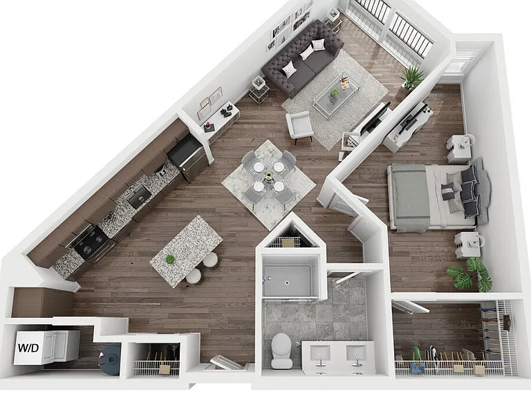 1B floor plan Sunnen Station Apartments