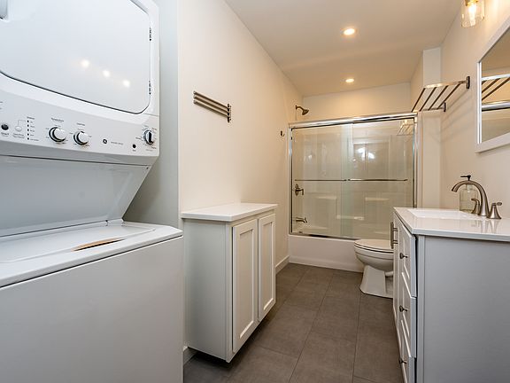 Bathroom with laundry.