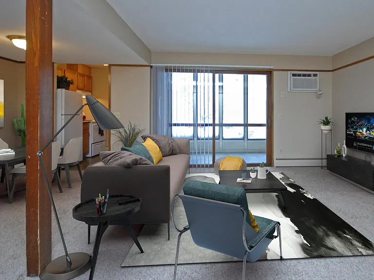 Aquila Court staged living room