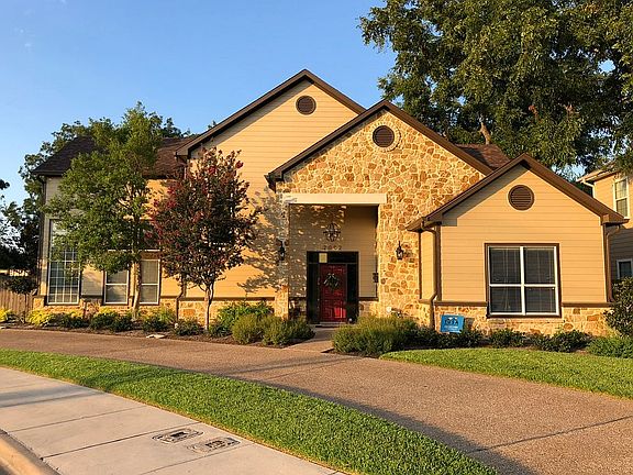 Front of house at sunset