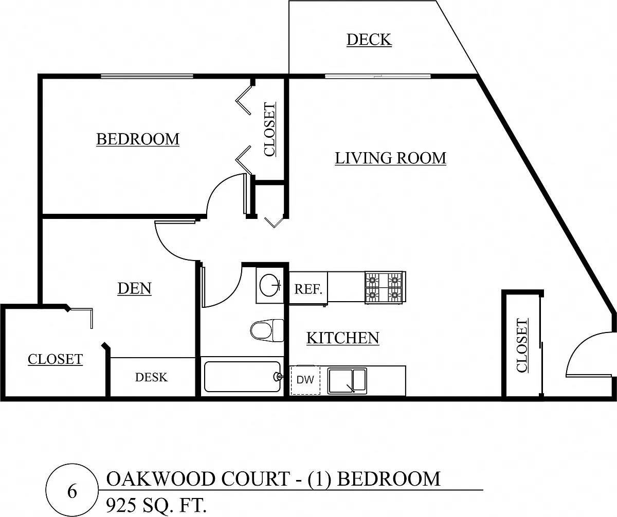 Floor plan One Bedroom + Den