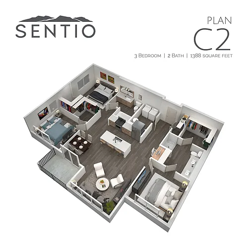 Floor plan 3 Bed/2 Bath