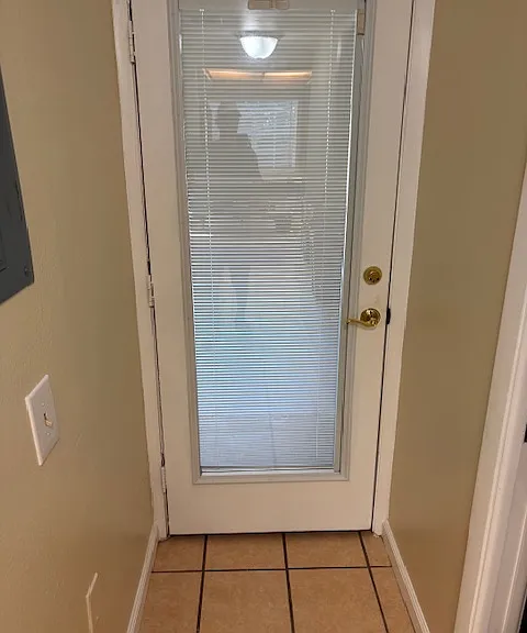 Garage entrance from vestibule.
