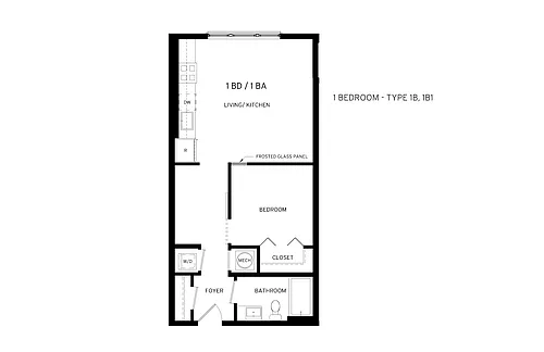 Floor plan Cerulean - Jr. 1 Bedroom