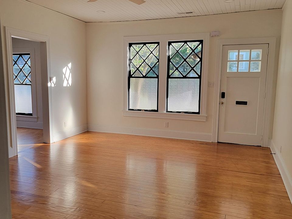 LIVING ROOM CEILING FAN AND ORGINAL NEWLY SANDED HARDWOOD FLOORS