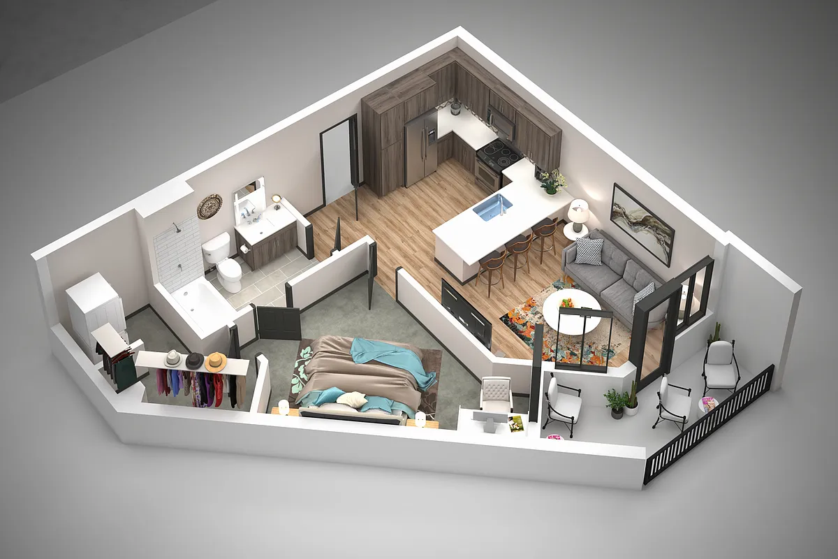 Floor plan 1 Bed/1 Bath