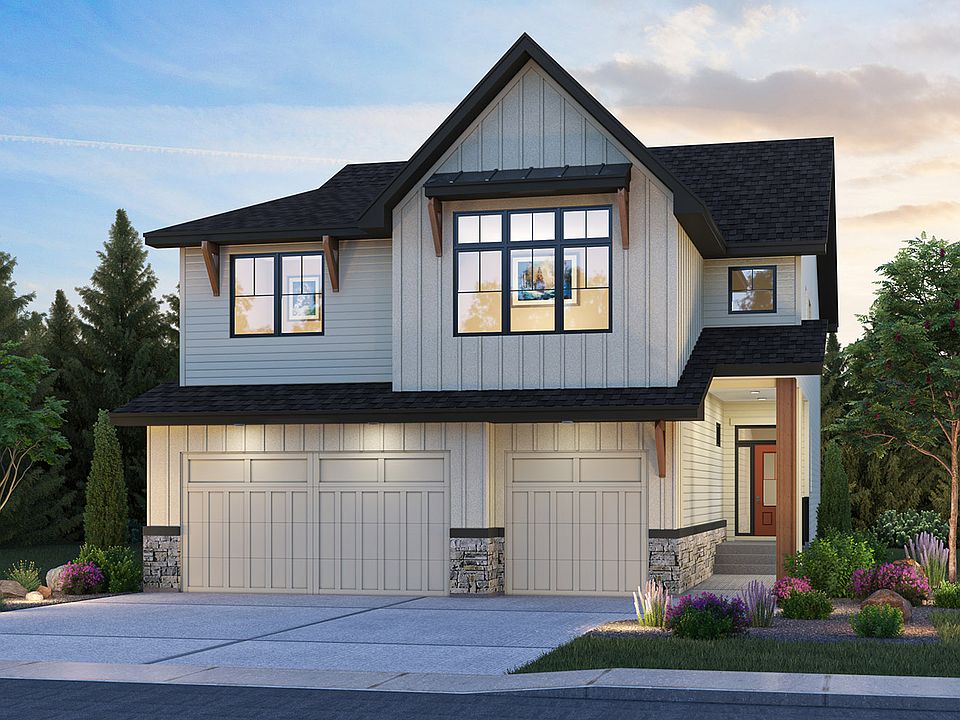 A rendering of the Palermo Farmhouse elevation by Brookfield Residential in Calgary