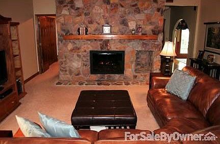 Great Room with Natural Stone Fireplace