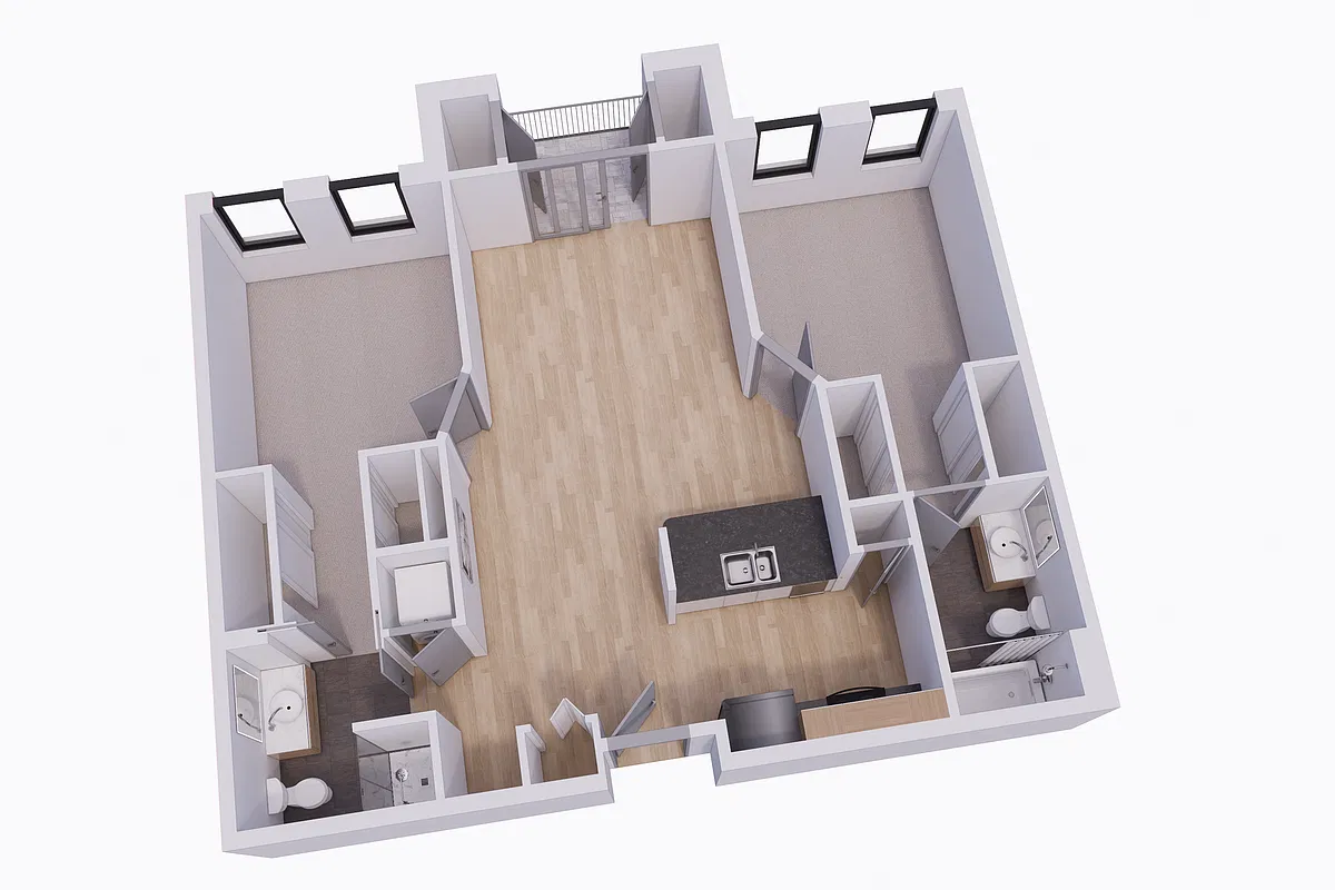 Floor plan 2 Bed 2 Bath