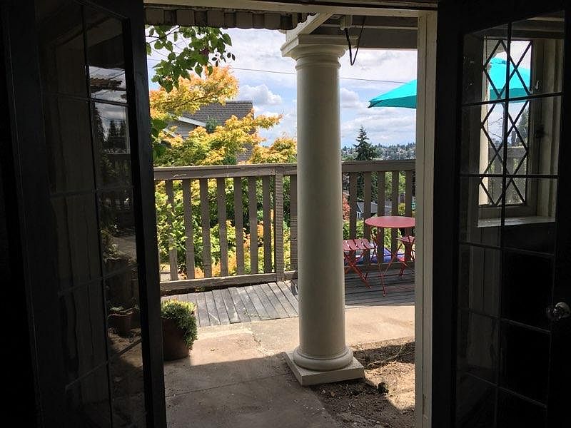 Open the french doors in your bedroom for your own private view deck and garden