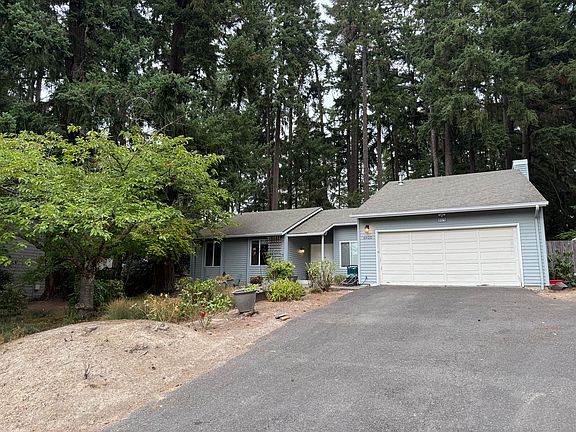 Front of the house and garage.