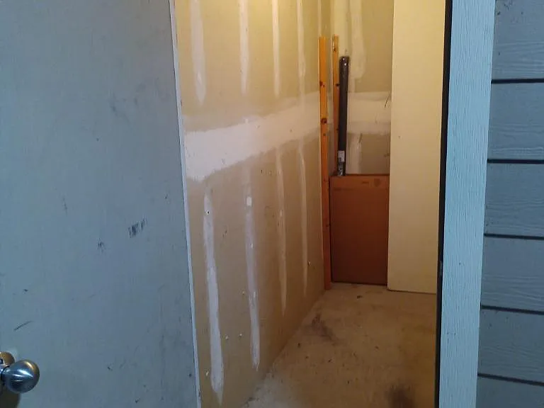 Outdoor storage closet right next to front door