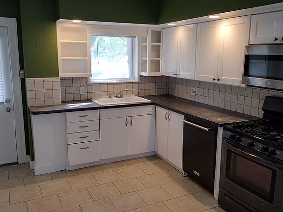 Kitchen counters and appliances.