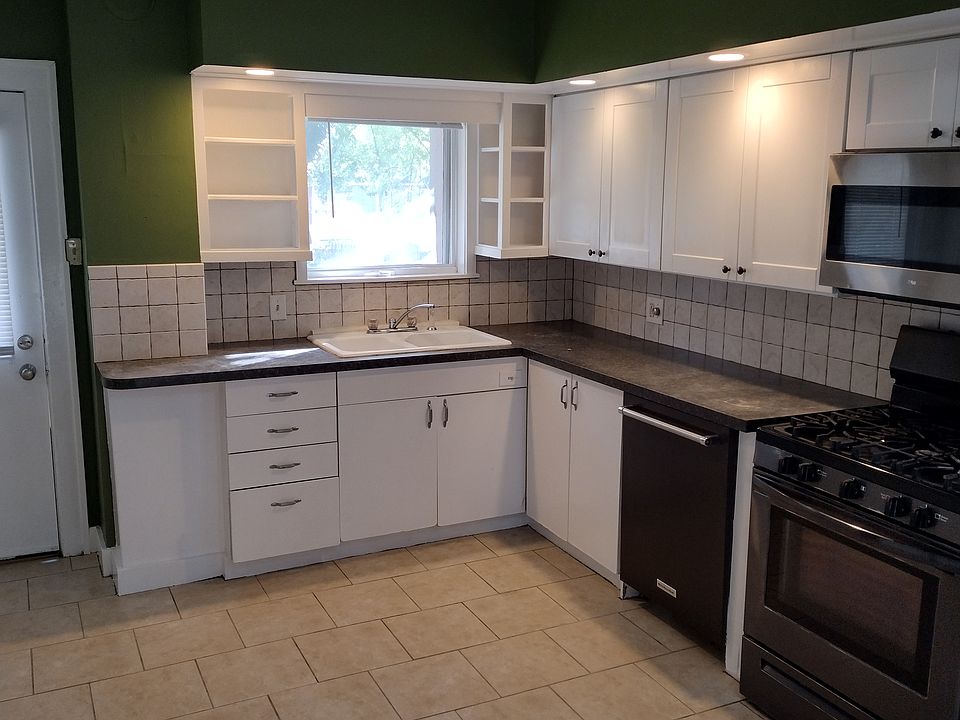 Kitchen counters and appliances.