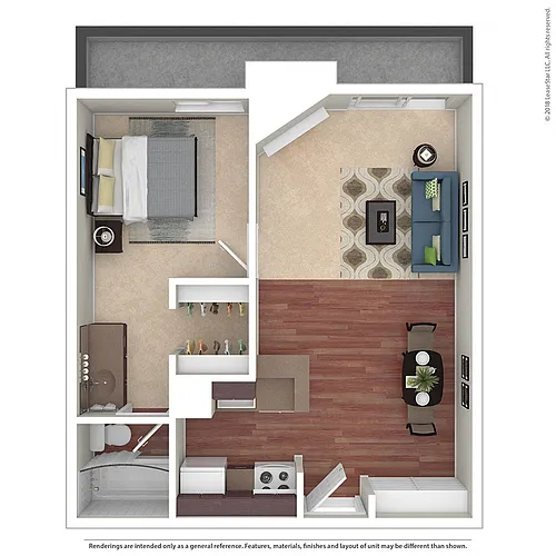 Floor plan 1BR/1BA A
