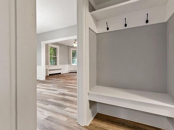 Open storage in first floor hallway