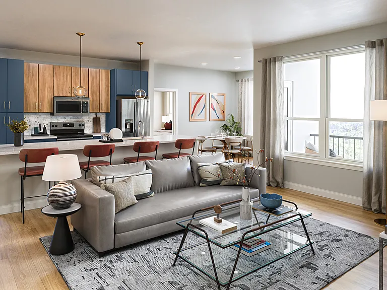 Bright open concept living room