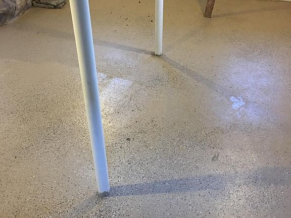 Basement, newly painted walls and floor.