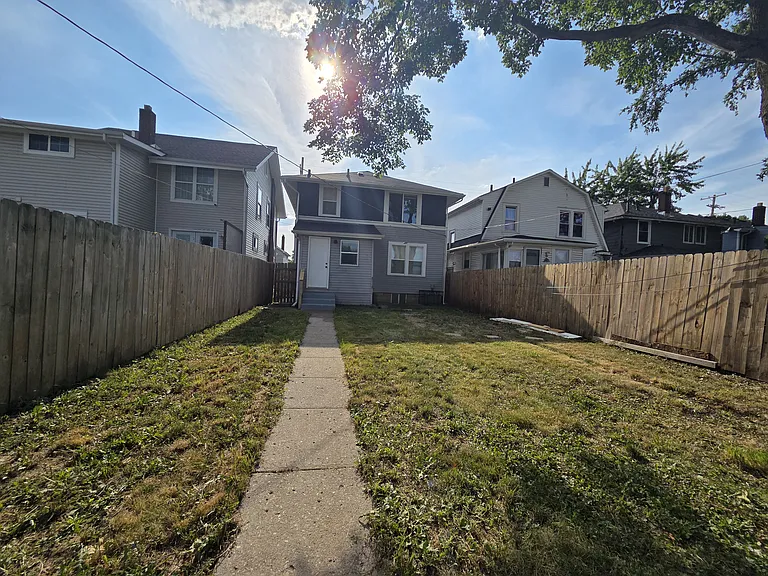 Fenced backyard