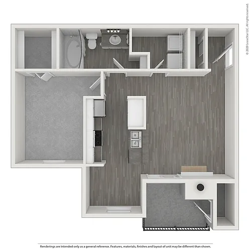 Floor plan Birch - 1x1 Large