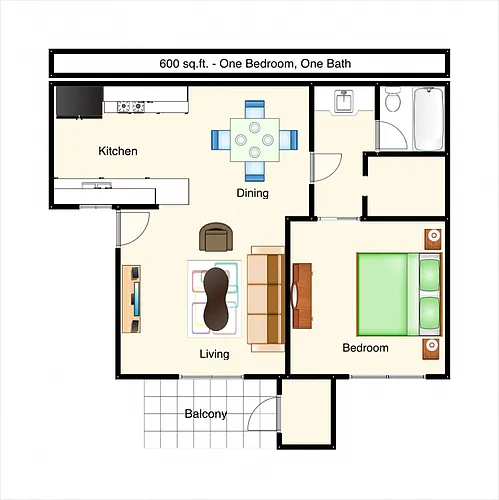 Floor plan Alpine (1x1)