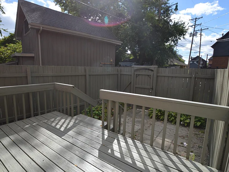 South and west facing patio and deck area.