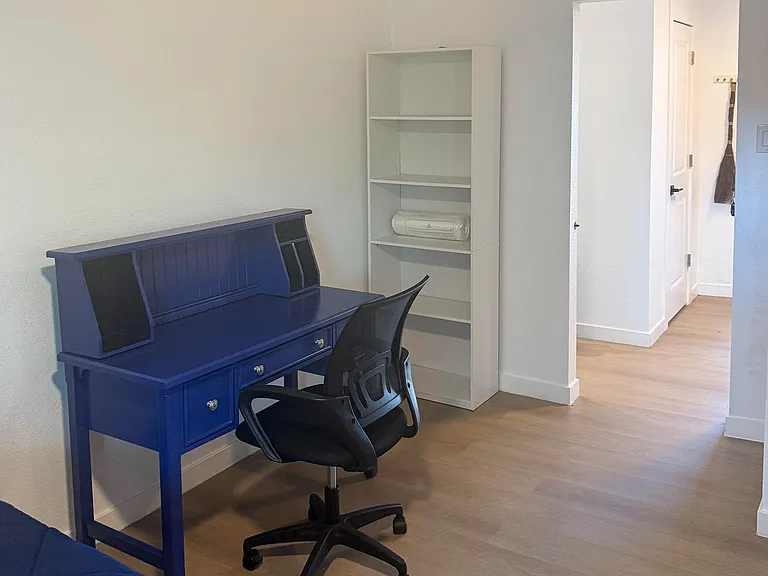 Desk and book shelves