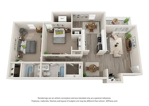 Floor plan 2 Bed 2 Bath