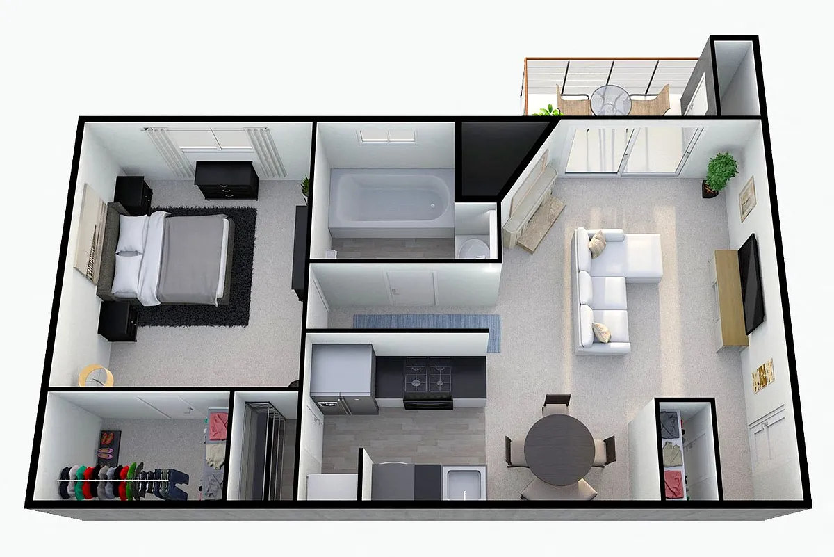 Floor plan 1x1p1