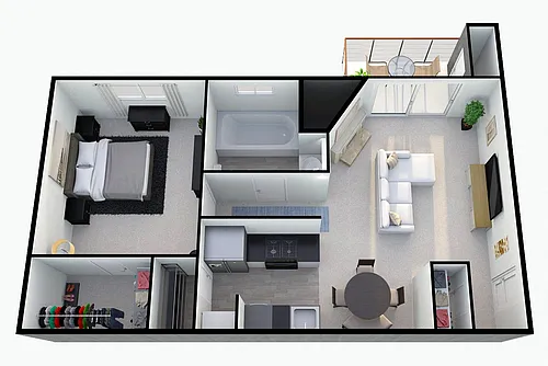 Floor plan 1x1p1