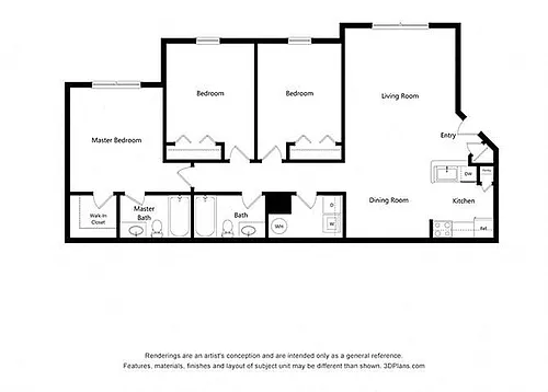 Floor plan Three Bedroom B