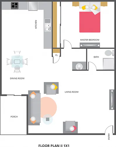 Floor plan 1 Bedroom