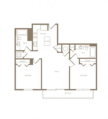 Floor plan 2 Bed/2 Bath-B09