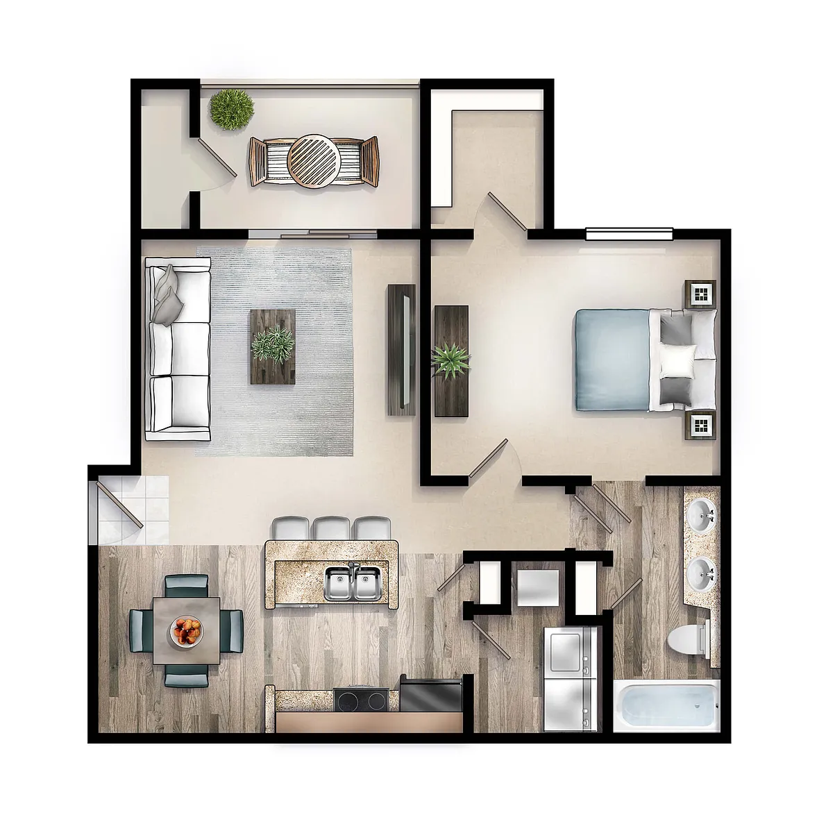 Floor plan The Highland with Patio and Storage