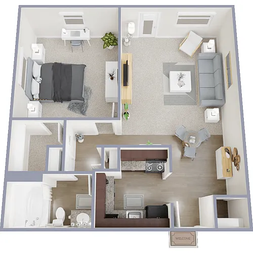 Floor plan 1 Bed 1 Bath