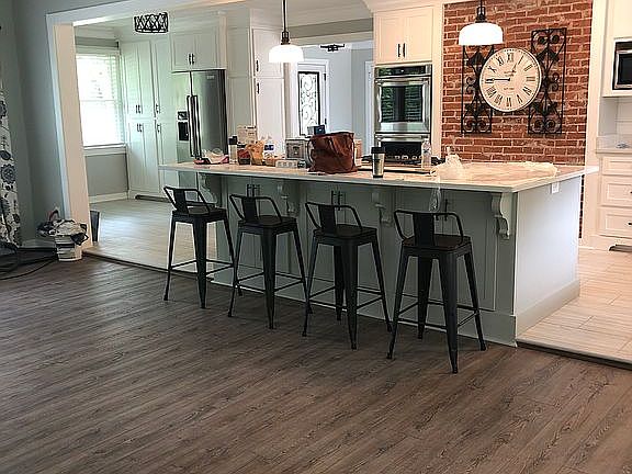 Island with gas stove