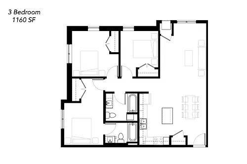 Floor plan Three Bedroom - Tax Credit