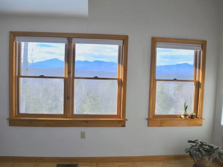 Living room view of the White mountains.