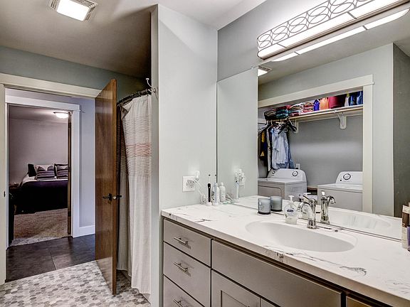 Bathroom w/ 7' Custom Built Vanity