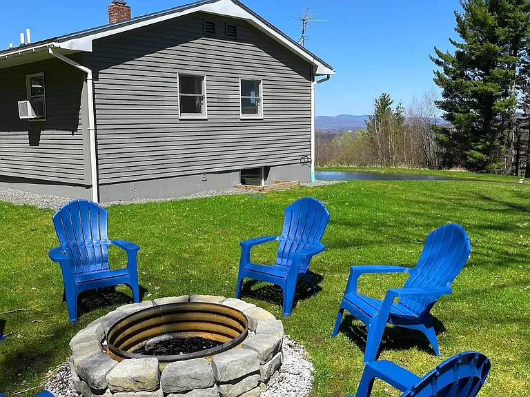 Backyard fire pit.