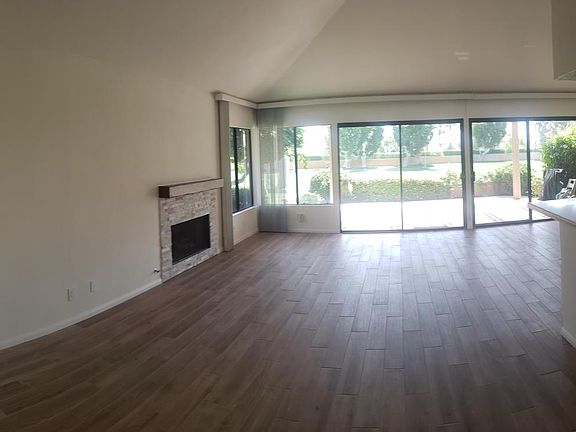 Expansive living room with vaulted ceiling