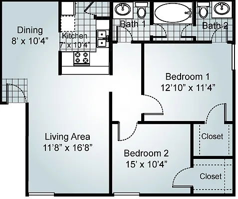 Floor plan pk1x1.5D