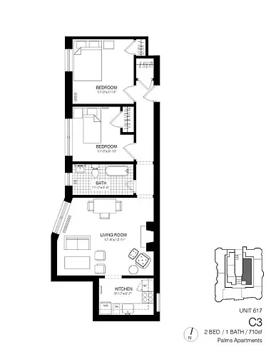 Floor plan 2 Bedroom C3