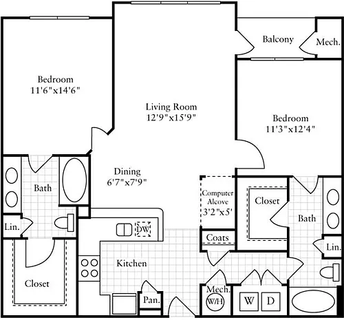 Floor plan 2 Bedrooms A