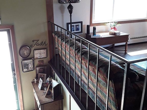 Living room overlooks entry