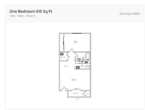 Floor plan One Bedroom