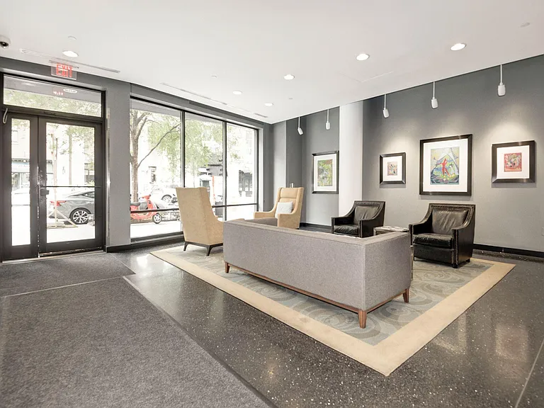 beautiful building lobby with full time concierge